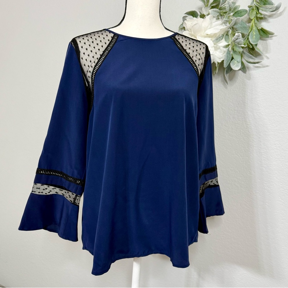 J.Crew 100% Silk Flutter Sleeve Top, Swiss Dot Lacey Blouse